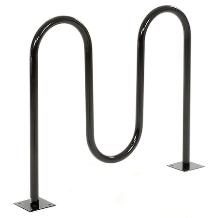 Global Industrial 41L Wave Bike Rack, Black, Flange Mount, 5-Bike Capacity 652778